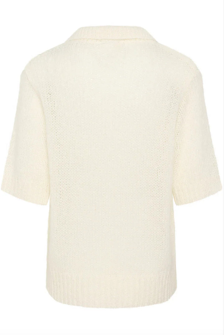 My Essential Wardrobe - Polo strik - White - Lingo - Stilkompagniet.dk