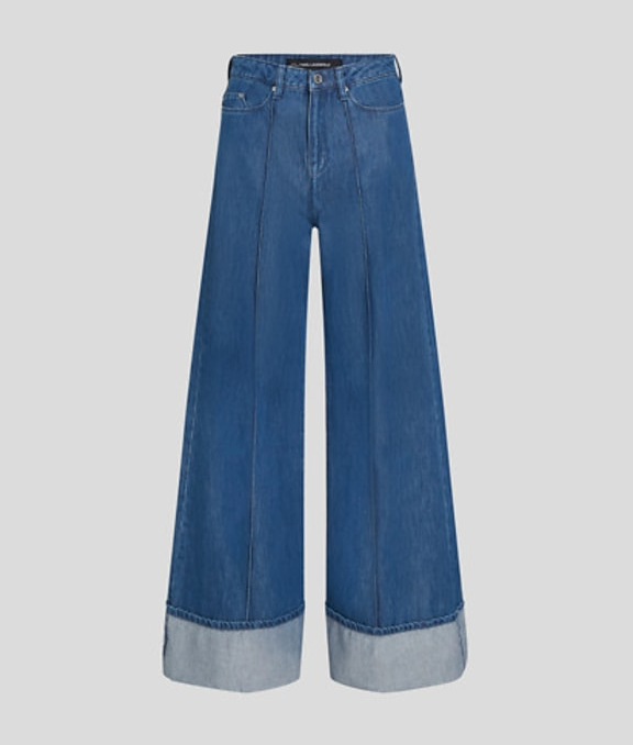 Karl Lagerfeld - Jeans - Blue denim - Folded wide leg