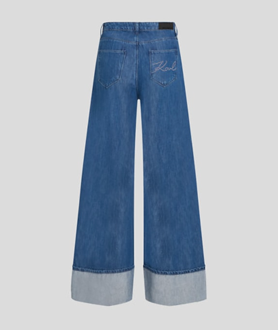 Karl Lagerfeld - Jeans - Blue denim - Folded wide leg