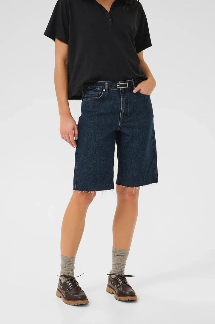 My Essential Wardrobe - Long shorts - Dark blue - LouisMW 139 - Stilkompagniet.dk