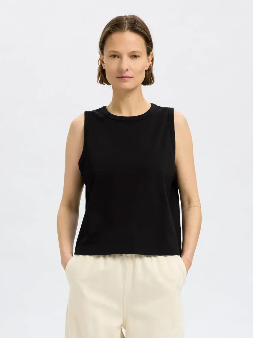 Selected Femme - Tank top - Sort - Boxy - Stilkompagniet.dk