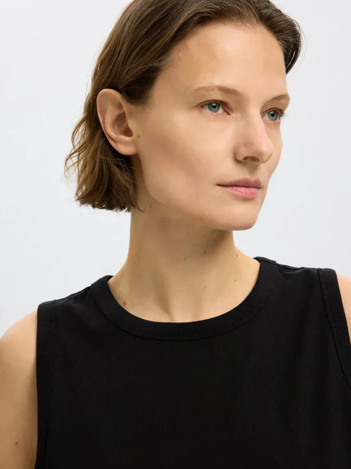 Selected Femme - Tank top - Sort - Boxy - Stilkompagniet.dk