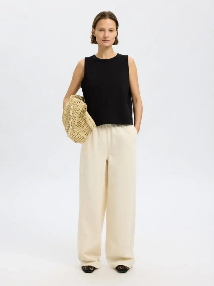 Selected Femme - Tank top - Sort - Boxy - Stilkompagniet.dk