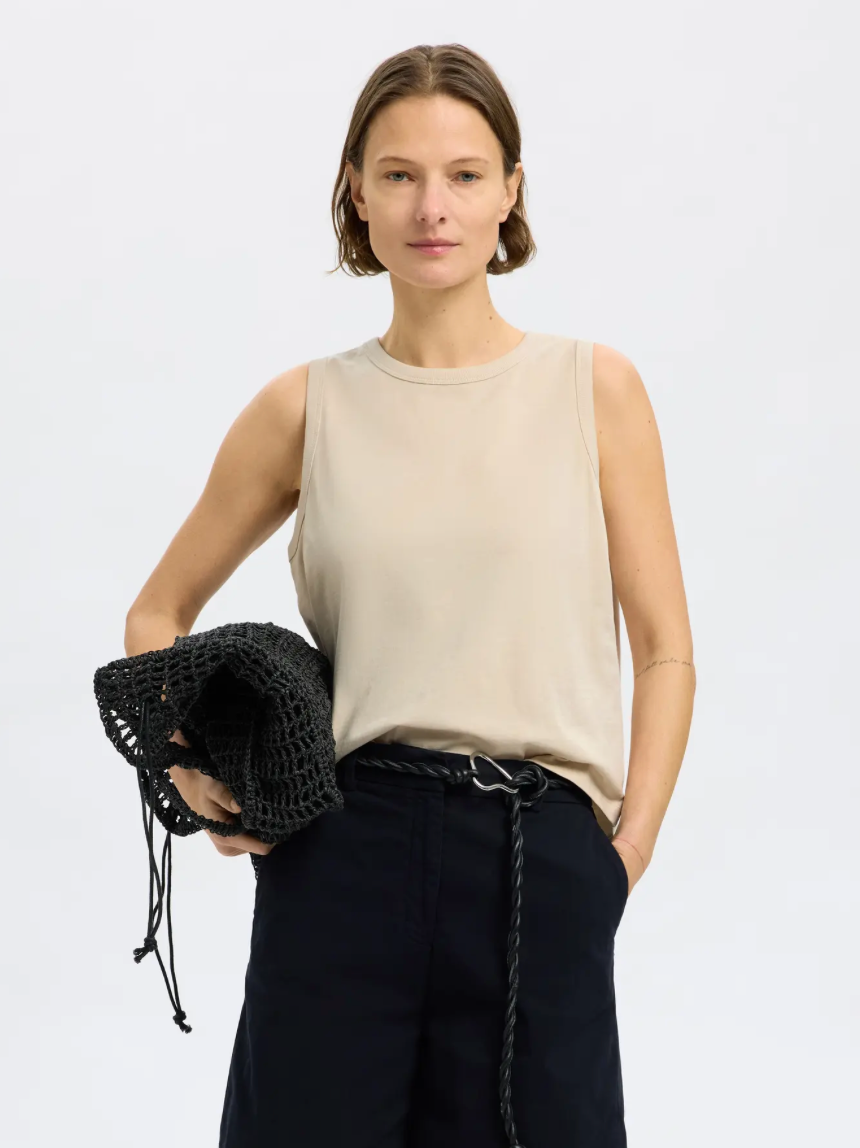 Selected Femme - Tank top - Birch - Boxy - Stilkompagniet.dk