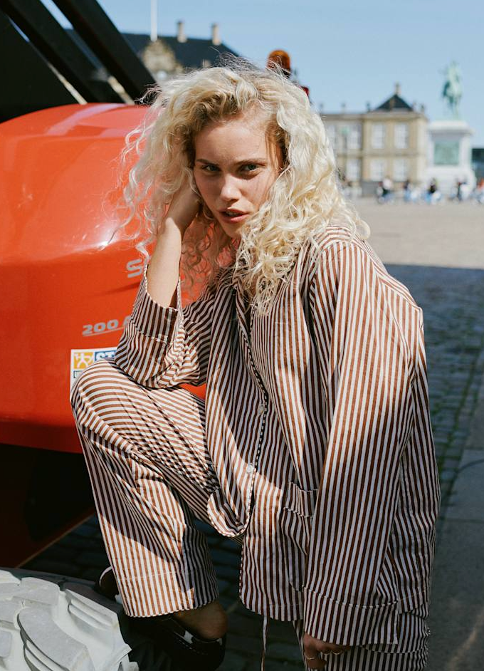 Sissel Edelbo - Nattøjssæt - Brown Stripes - Nuit sss - Stilkompagniet.dk