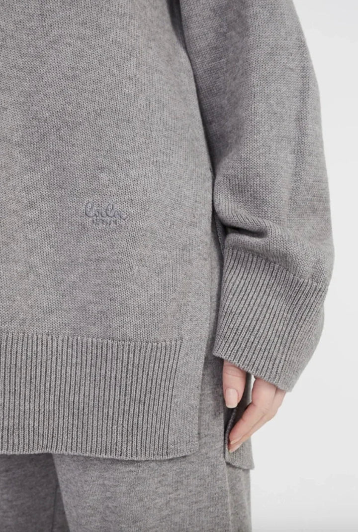 Lala Berlin - Strik hoodie - Grey - Kiana - Stilkompagniet.dk