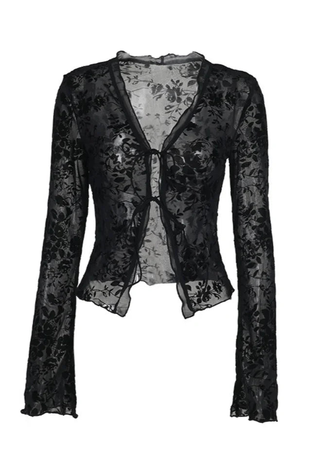 Sassy Copenhagen - Lilly Mesh Bluse - Sort - Stilkompagniet.dk