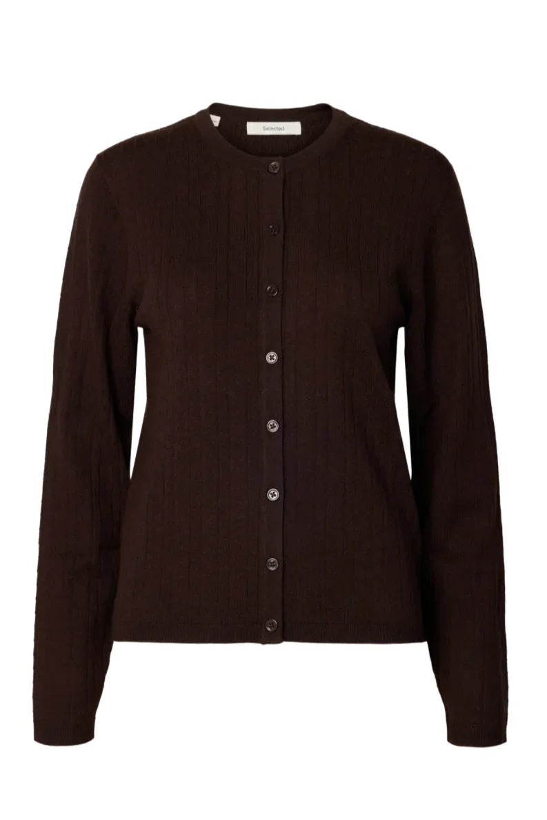 Selected Femme - Cardigan - Brun - Thea - Stilkompagniet.dk