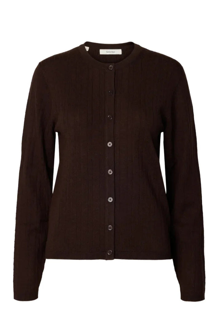 Selected Femme - Cardigan - Brun - Thea - Stilkompagniet.dk