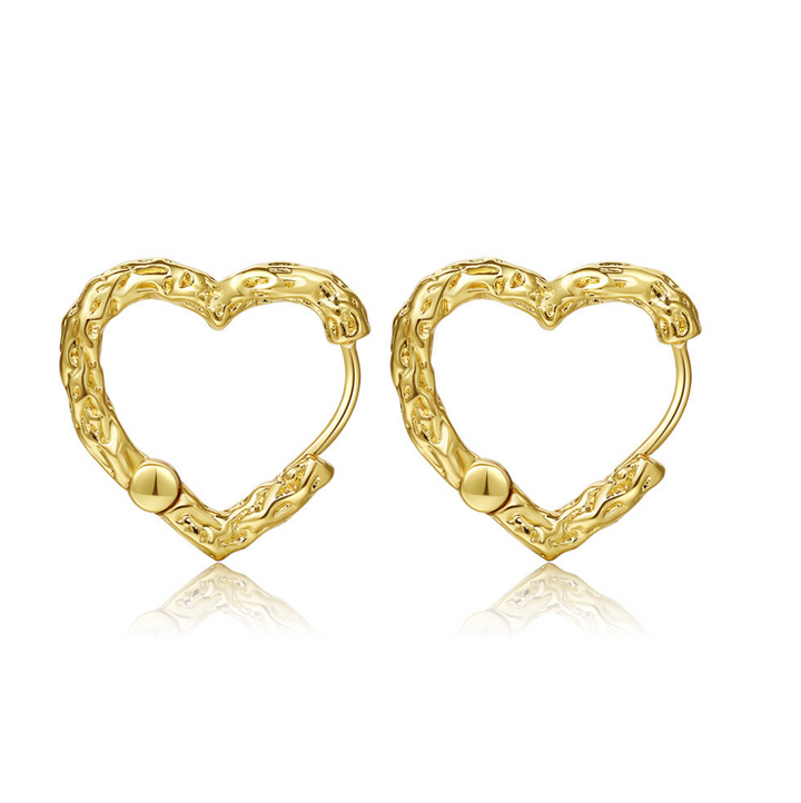 Andcopenhagen - Øreringe - 18 karat forgyldt 925 sterlingsølv - Liza Heart Hoops - Stilkompagniet.dk
