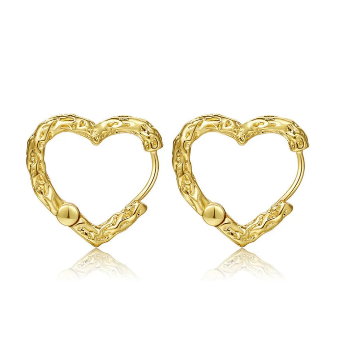 Andcopenhagen - Øreringe - 18 karat forgyldt 925 sterlingsølv - Liza Heart Hoops - Stilkompagniet.dk
