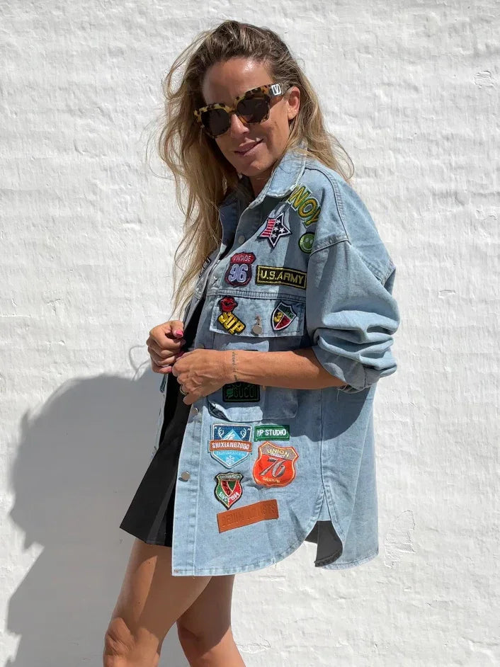 Sassy Copenhagen - Jakke - Oversize Denim blue - Alba (PREORDER) - Stilkompagniet.dk