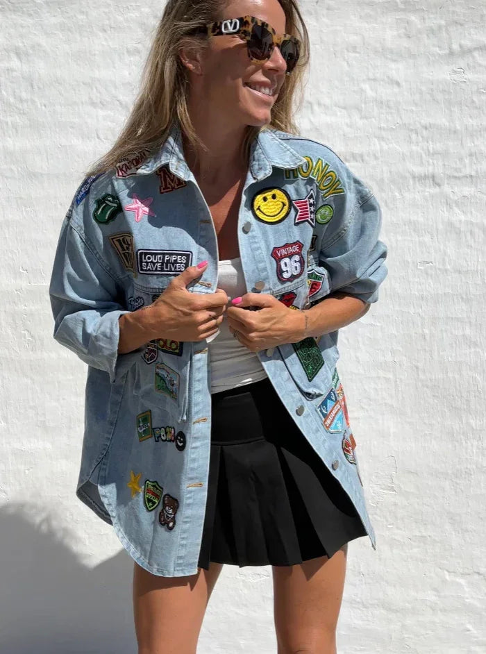 Sassy Copenhagen - Jakke - Oversize Denim blue - Alba (PREORDER) - Stilkompagniet.dk