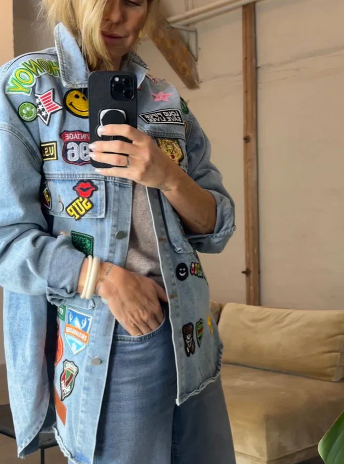 Sassy Copenhagen - Jakke - Oversize Denim blue - Alba (PREORDER) - Stilkompagniet.dk