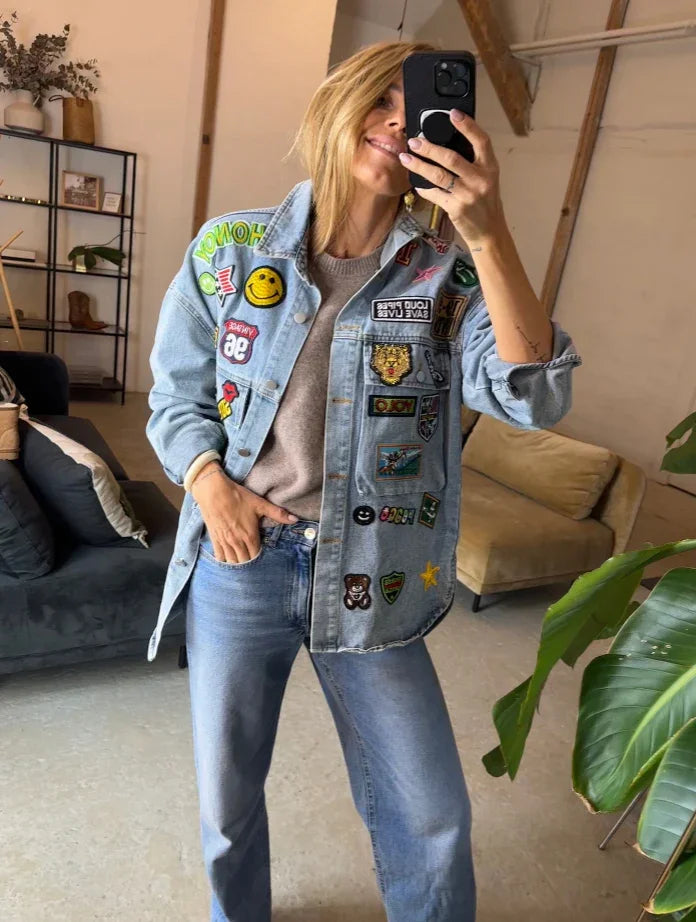 Sassy Copenhagen - Jakke - Oversize Denim blue - Alba (PREORDER) - Stilkompagniet.dk