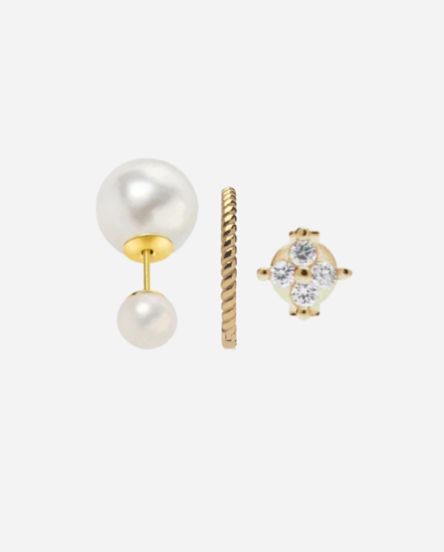 Andcopenhagen Jewelry - 3-in-a-box Sparkle Øreringe - 18 karat guldbelagt 925 sterlingsølv - 3 stk