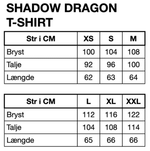 Hunkøn - T-shirt - White - Shadow Dragon - Stilkompagniet.dk