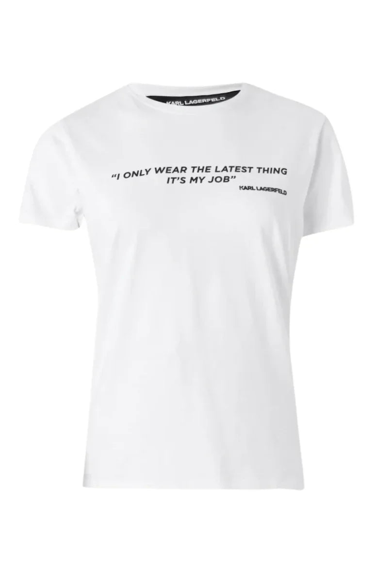 Karl Lagerfeld - Statement T-shirt - Hvid - Quote - Stilkompagniet.dk