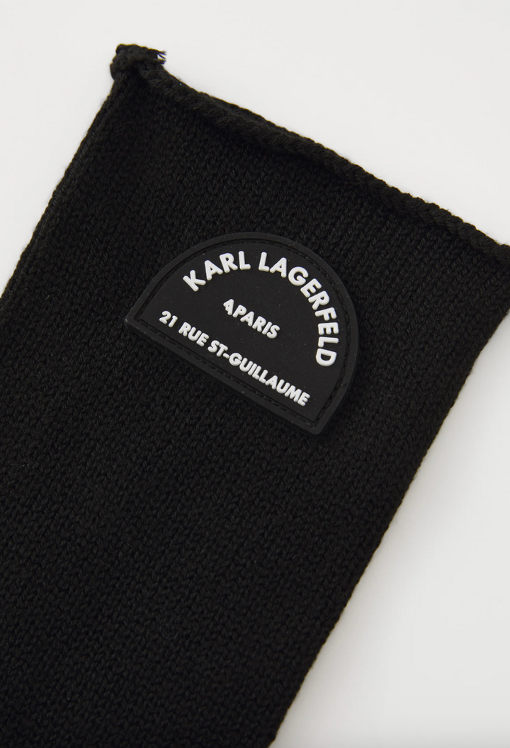 Sorte fingerhandsker med mærke "KARL LAGERFELD PARIS 21 RUE ST-GUILLAUME".