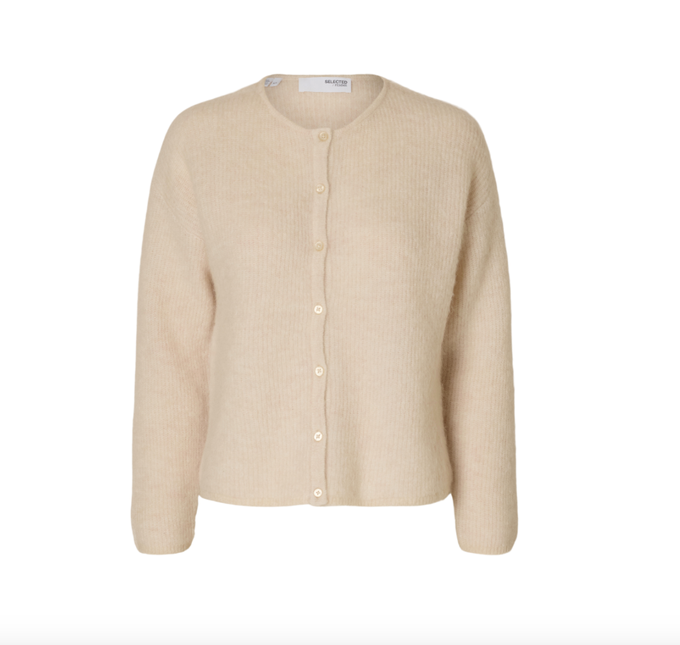 Selected femme - Cardigan - Birch melange - Sia ras - Stilkompagniet.dk