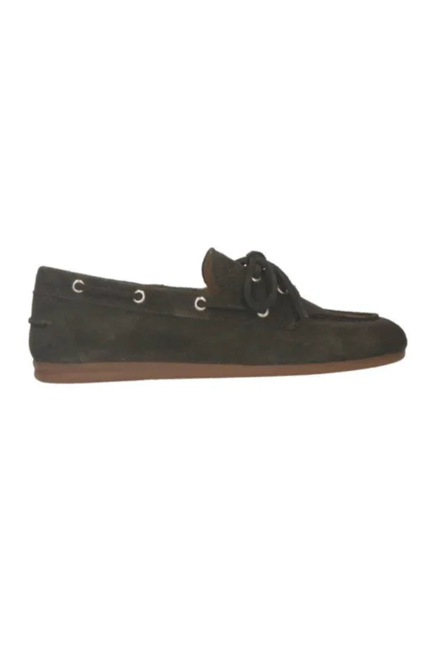Pavement - Ballerina Loafers - Dark Green Suede - Marin - Stilkompagniet.dk
