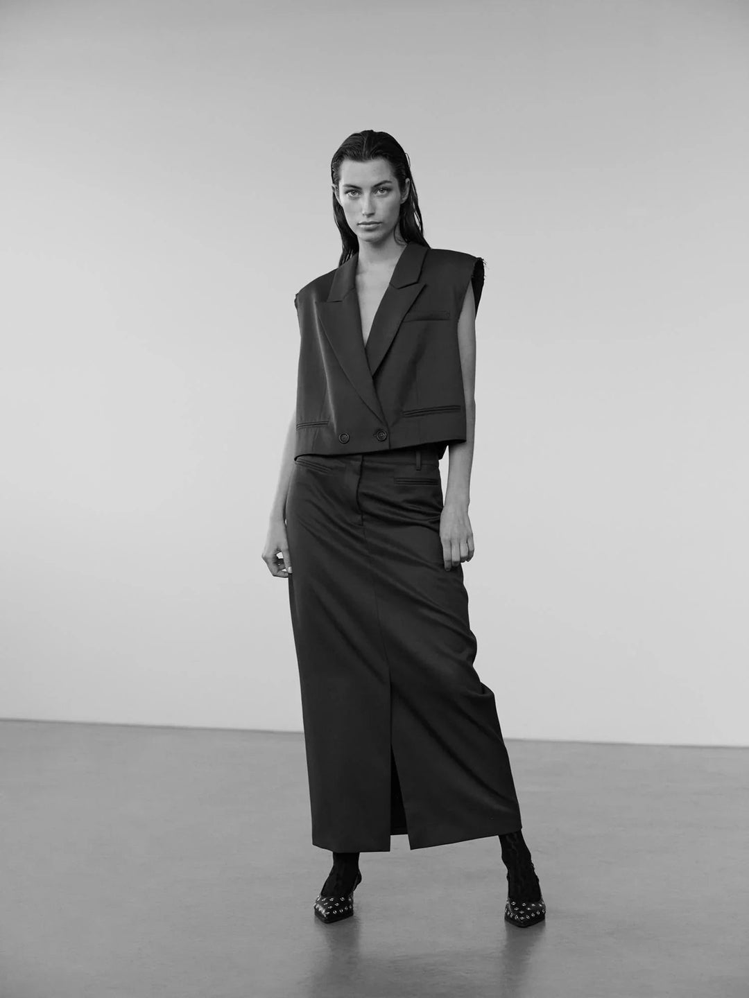 Sofie Schnoor - Vest - Kort Olive - Twill S244416 - Stilkompagniet.dk