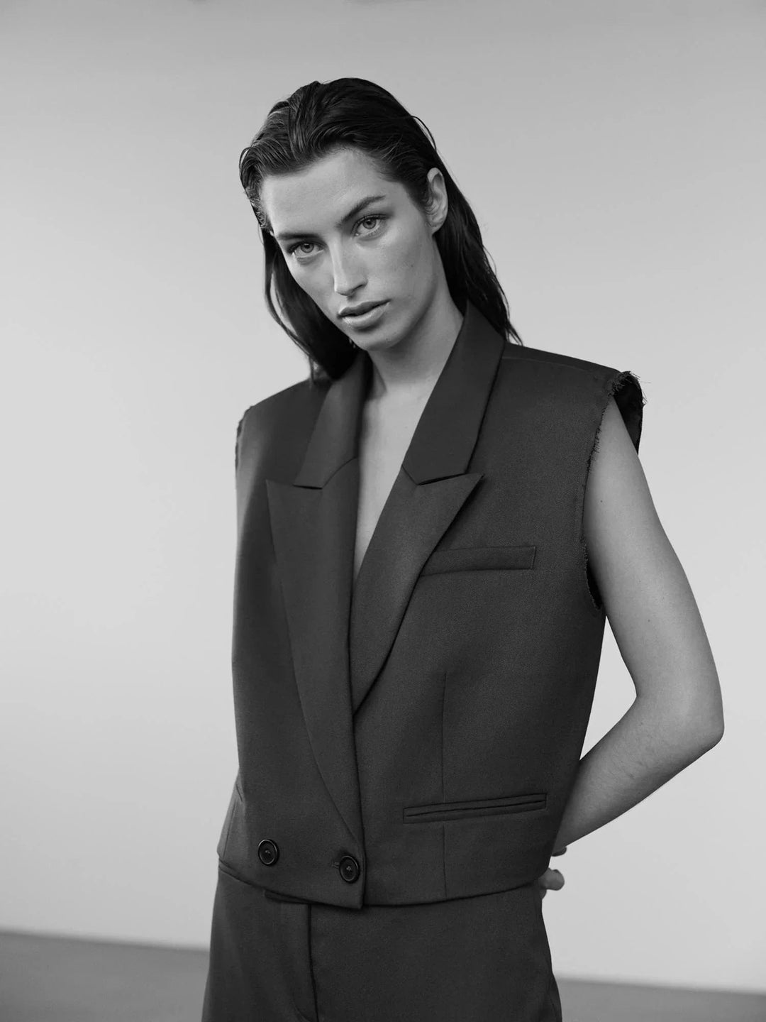 Sofie Schnoor - Vest - Kort Olive - Twill S244416 - Stilkompagniet.dk