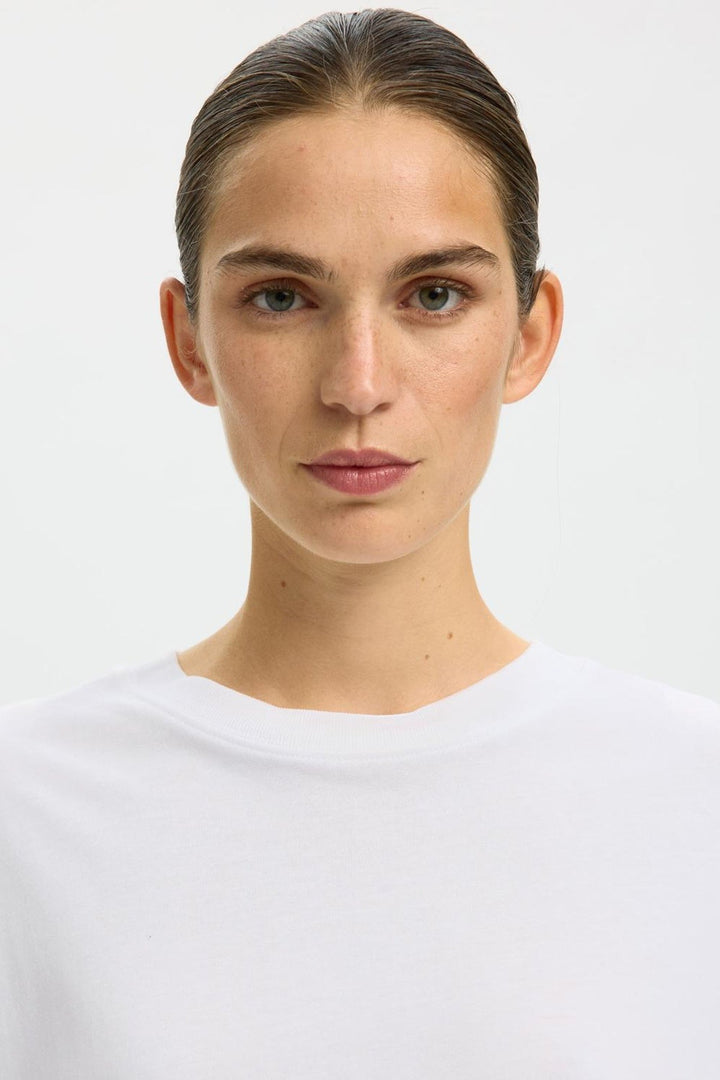 Selected Femme - T-shirt - Oversized Hvid - Colwoman