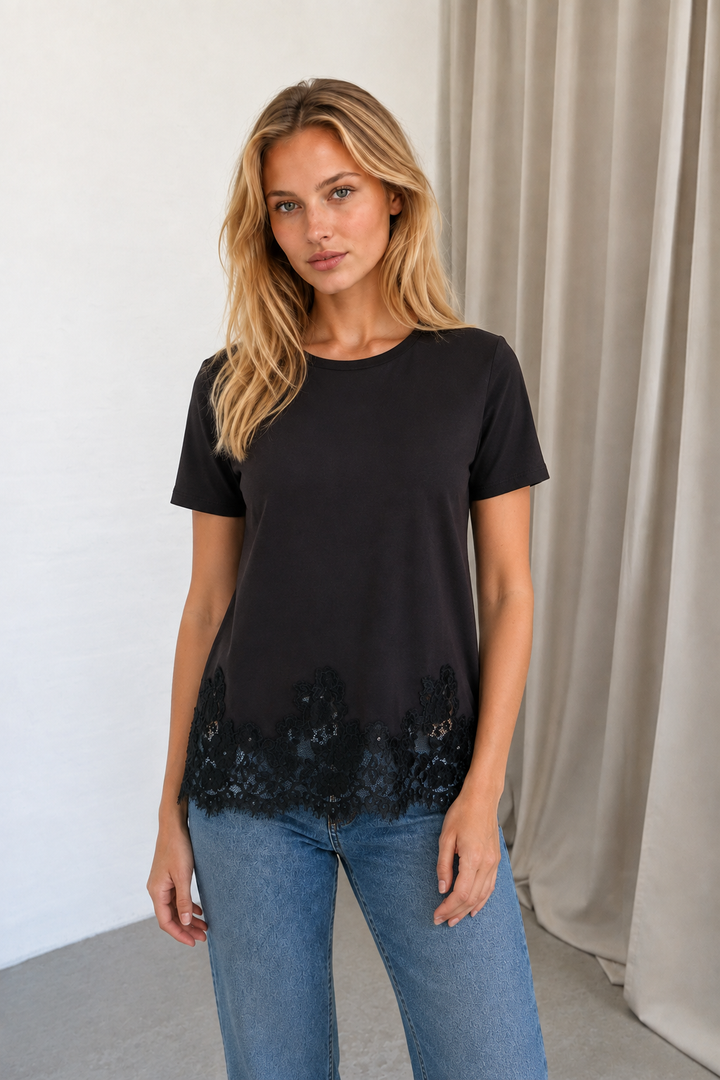 Vila - T-shirt - Black beauty - Viopella