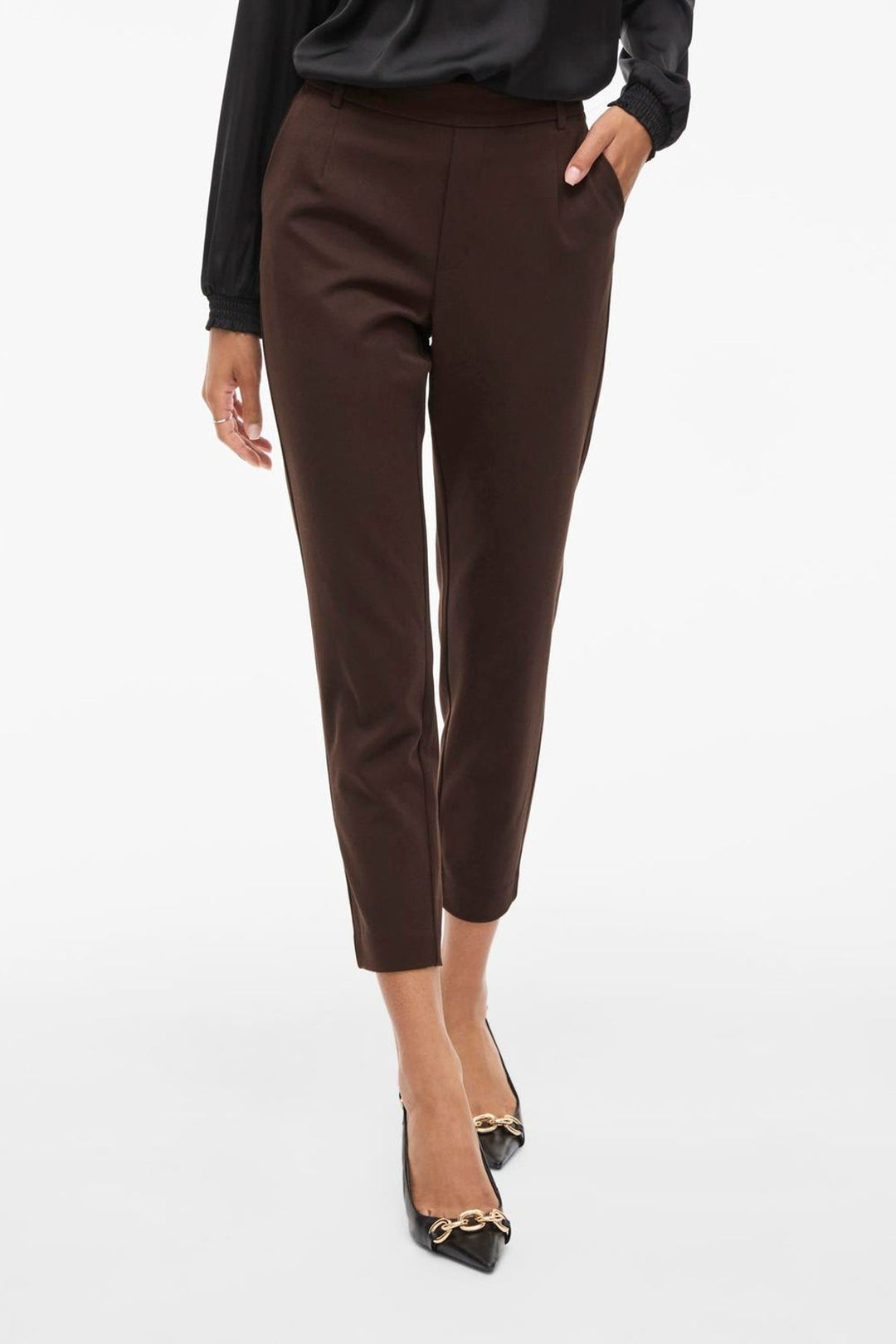 Vila - Bukser - Coffee Bean - Vivarone Slim