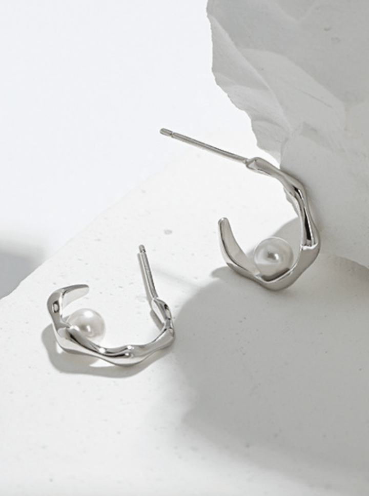 Andcopenhagen Accessories Perle hoops - Edel 925 sterling sølv - Andcopenhagen
