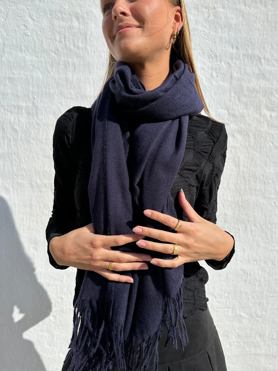 Andcopenhagen Basics - Cashmeretørklæde Navy - 70% cashmere tørklæde - Yana