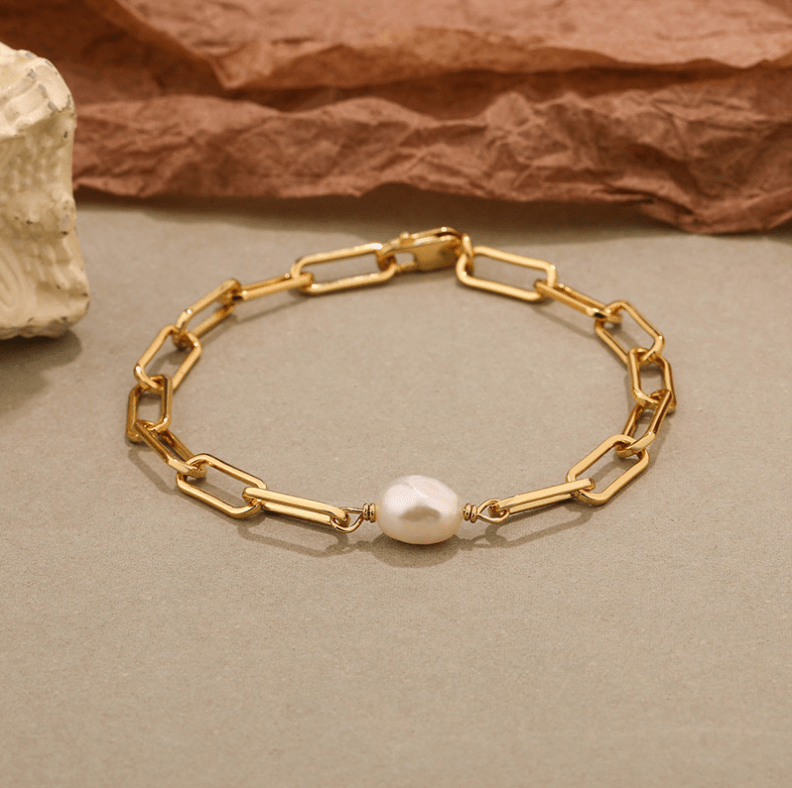 Andcopenhagen  Jewelry - Armbånd - 18 karat guldbelagt - Sanni Chunky Pearl chain