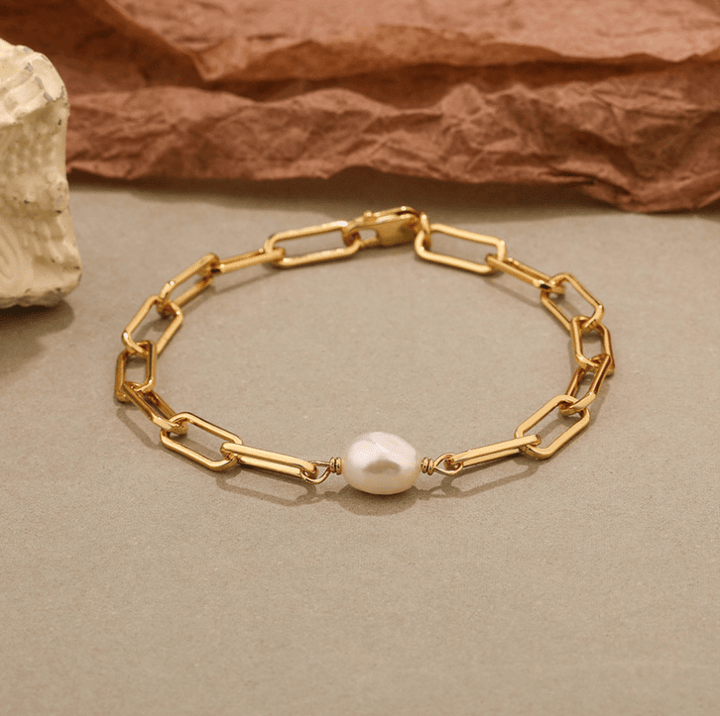 Andcopenhagen  Jewelry - Armbånd - 18 karat guldbelagt - Sanni Chunky Pearl chain