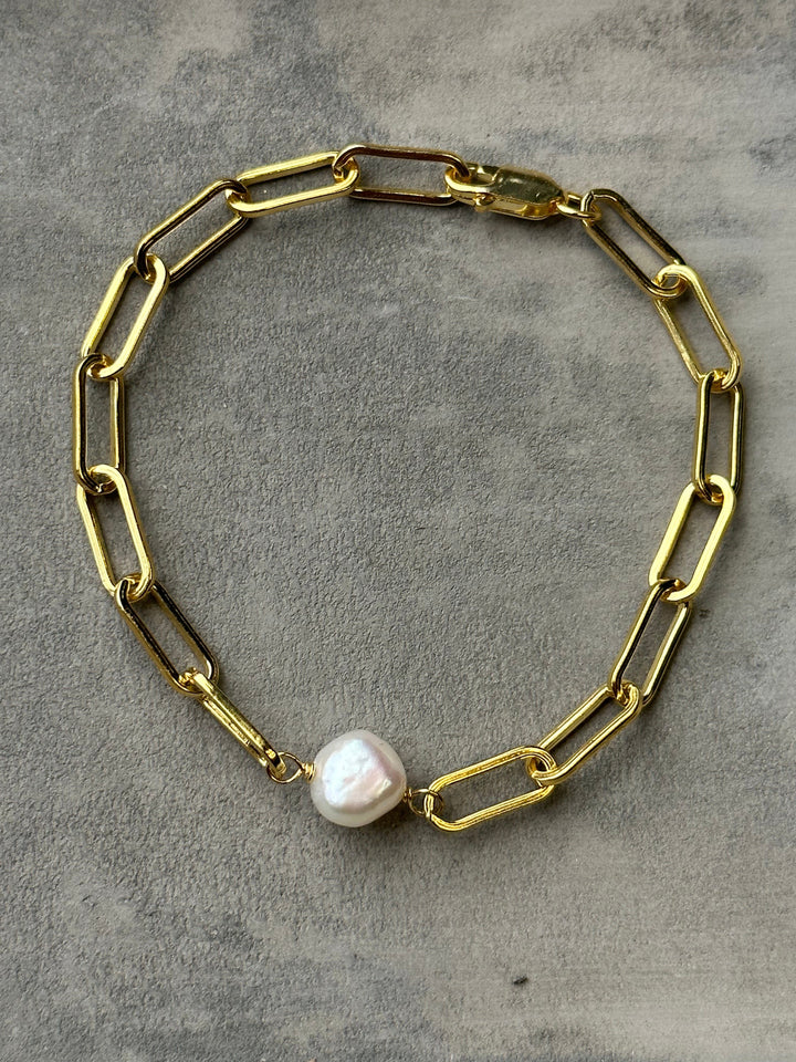 Andcopenhagen  Jewelry - Armbånd - 18 karat guldbelagt - Sanni Chunky Pearl chain