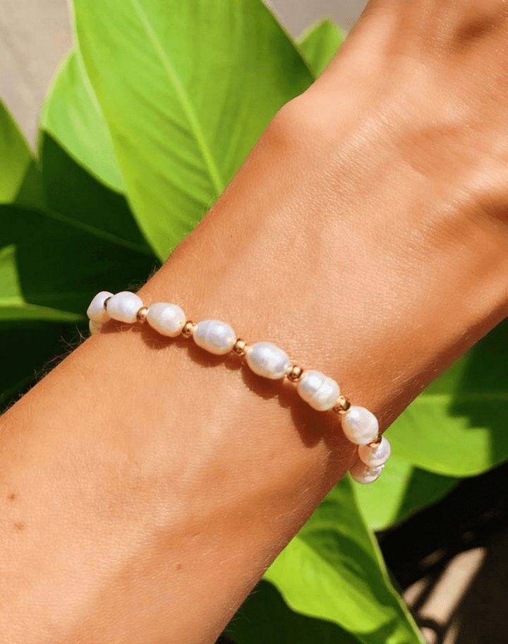 Andcopenhagen Jewelry - Armbånd - 18 karat guldbelagt messing - Early Pearly perle