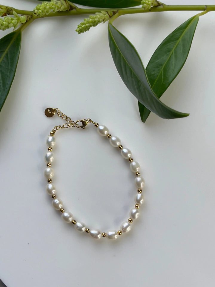 Andcopenhagen Jewelry - Armbånd - 18 karat guldbelagt messing - Early Pearly perle
