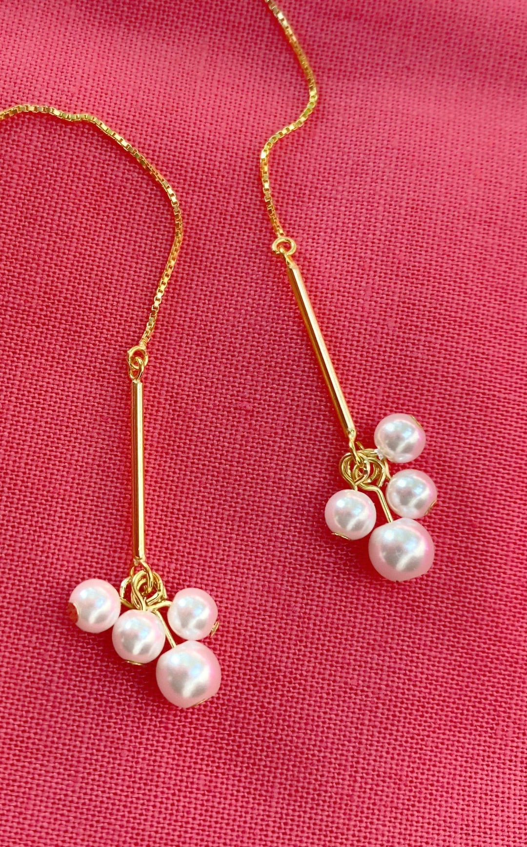 Andcopenhagen Guldøreringe Andcopenhagen - Malibu pearl string øreringe - 18 karat guldbelagt