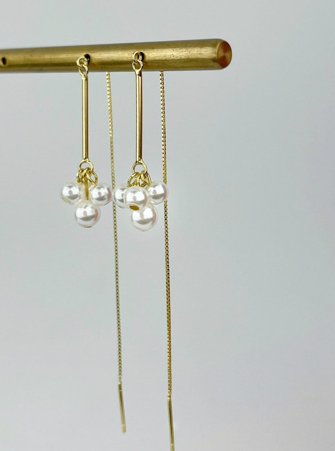 Andcopenhagen Guldøreringe Andcopenhagen - Malibu pearl string øreringe - 18 karat guldbelagt