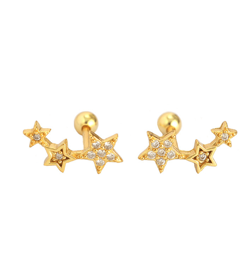Andcopenhagen Guldøreringe Andcopenhagen - Stella Pierce stud - 18 karat guldbelagt øreringe - stjerne ørestikker med zirkonia