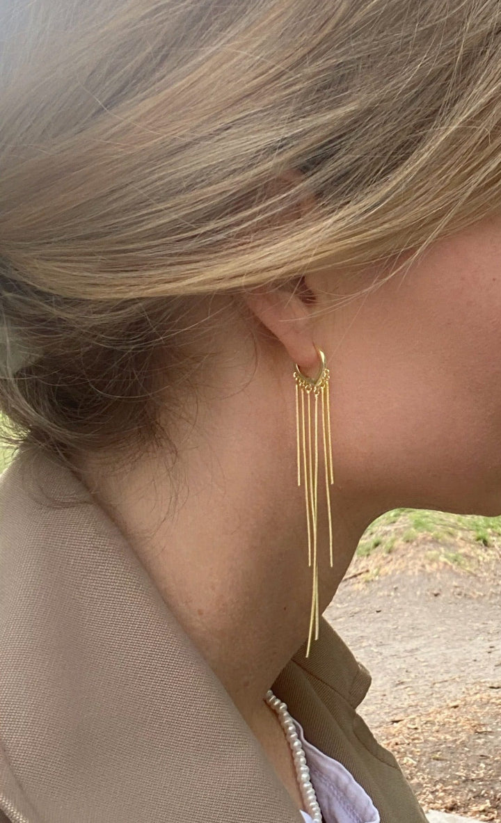 Andcopenhagen Guldøreringe Gold-plated Andcopenhagen - Multi String guld øreringe - 18 karat guldbelagt sterlingsølv