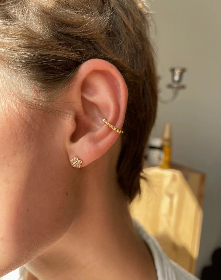 Andcopenhagen Jewelry - Øreringe - 18 karat guldbelagt 925 sterlingsølv - Viola blomster