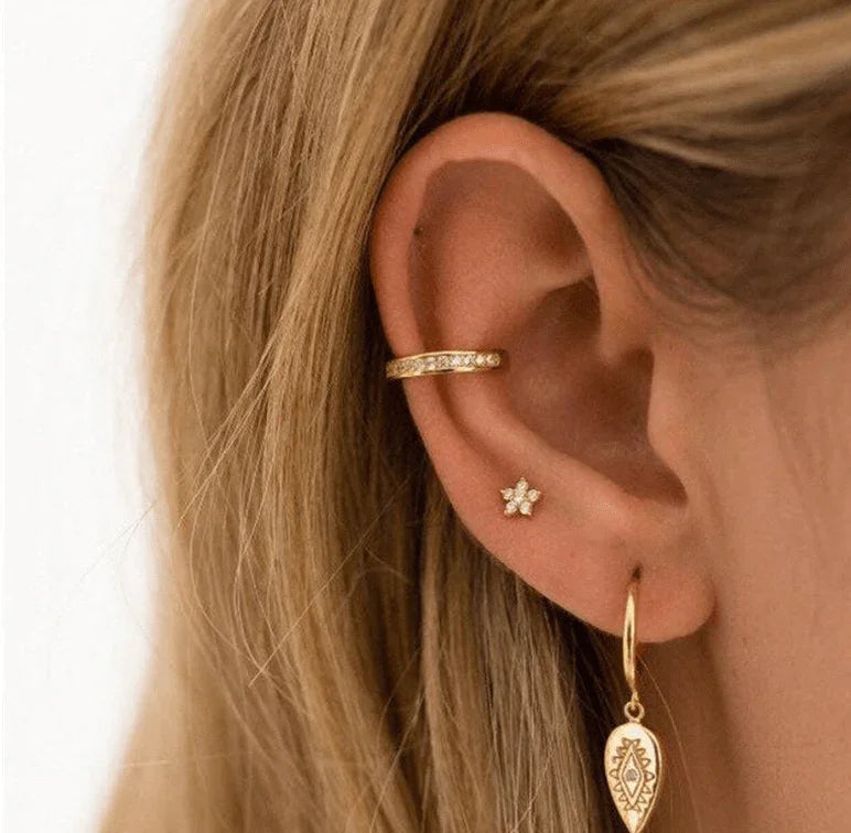 Andcopenhagen Jewelry - Øreringe - 18 karat guldbelagt 925 sterlingsølv - Viola blomster