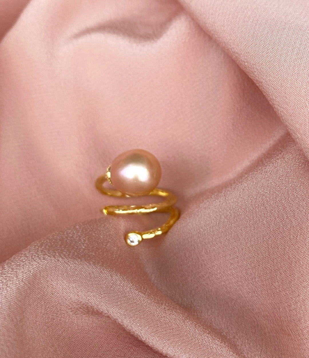 Andcopenhagen Guldringe Andcopenhagen - Rose perle ring - 18 karat guldbelagt