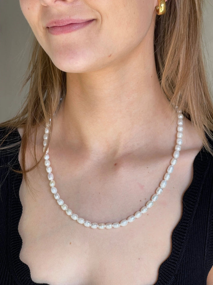 Andcopenhagen Jewelry - Halskæde - 18 karat guldbelagt stainless steel - Mana Long perle