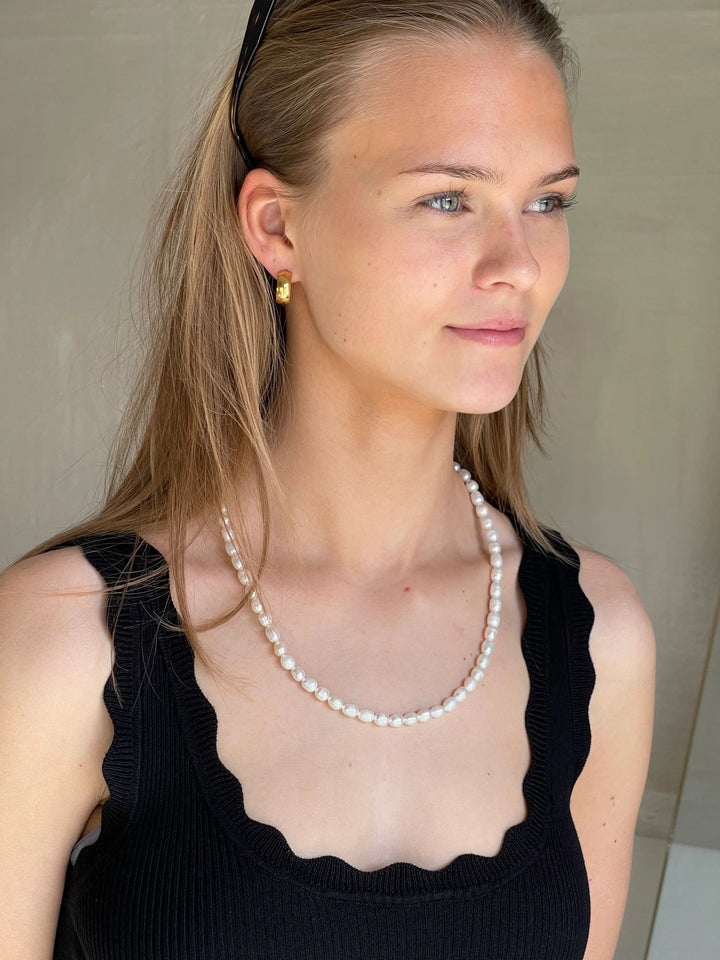 Andcopenhagen Jewelry - Halskæde - 18 karat guldbelagt stainless steel - Mana Long perle