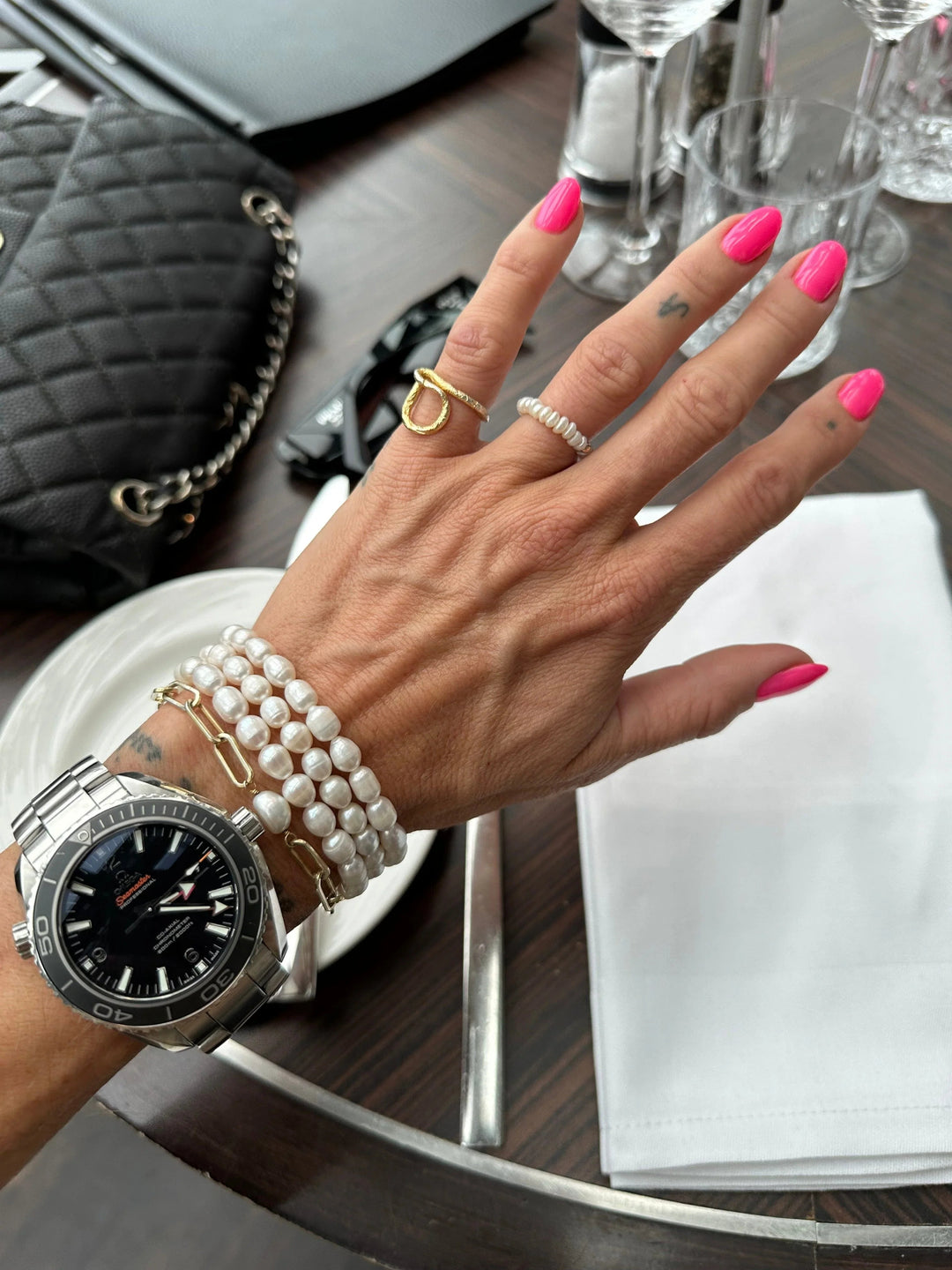 Andcopenhagen Jewelry - Halskæde - 18 karat guldbelagt stainless steel - Mana Long perle