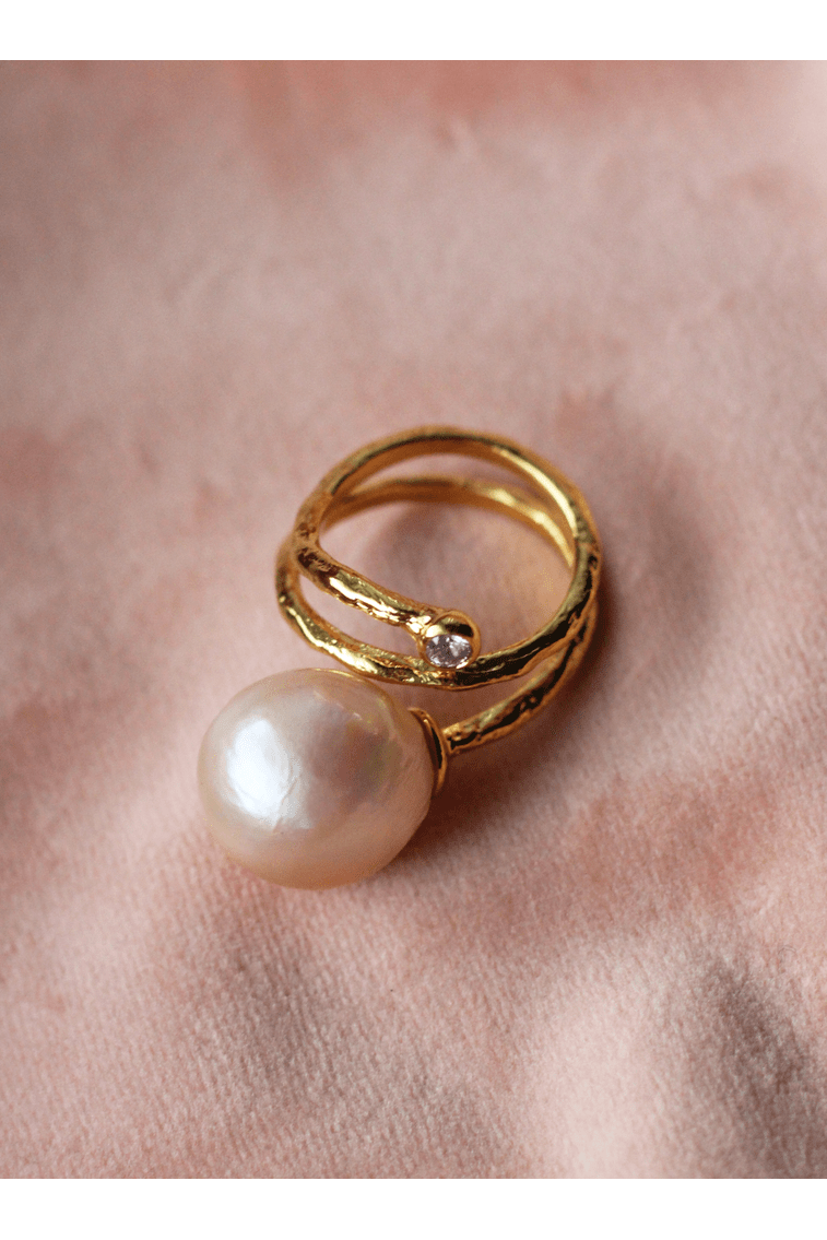 Andcopenhagen Smykker Andcopenhagen - Rose Pearl guldbelagt Ring