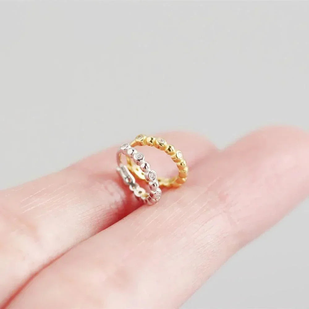 Andcopenhagen Jewelry - Øreringe hoops - 18 karat guldbelagt 925 sterlingsølv - Mille Shiny Dot