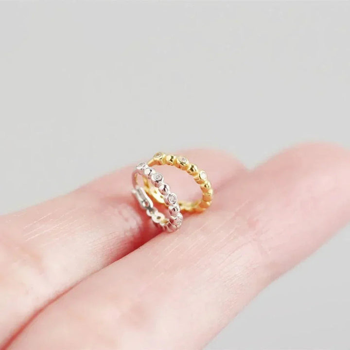 Andcopenhagen Jewelry - Øreringe hoops - 18 karat guldbelagt 925 sterlingsølv - Mille Shiny Dot